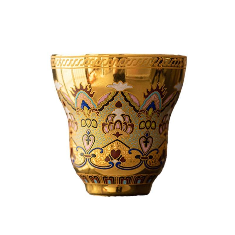 Dunhuang mural teacup personal special 24k pure gold gilt tea set wine set master cup wine glass