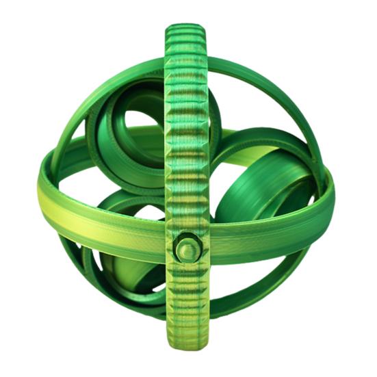 

3D Printed Rotatable Gear Ball Stress Anxiety Relief Portable Travel Fidget Spinner Ring Kids жовтий/зелений