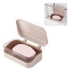 Soap Box PP Removable Drainer Portable Soap Dish Holder Container with Lid Cover for Kitchen