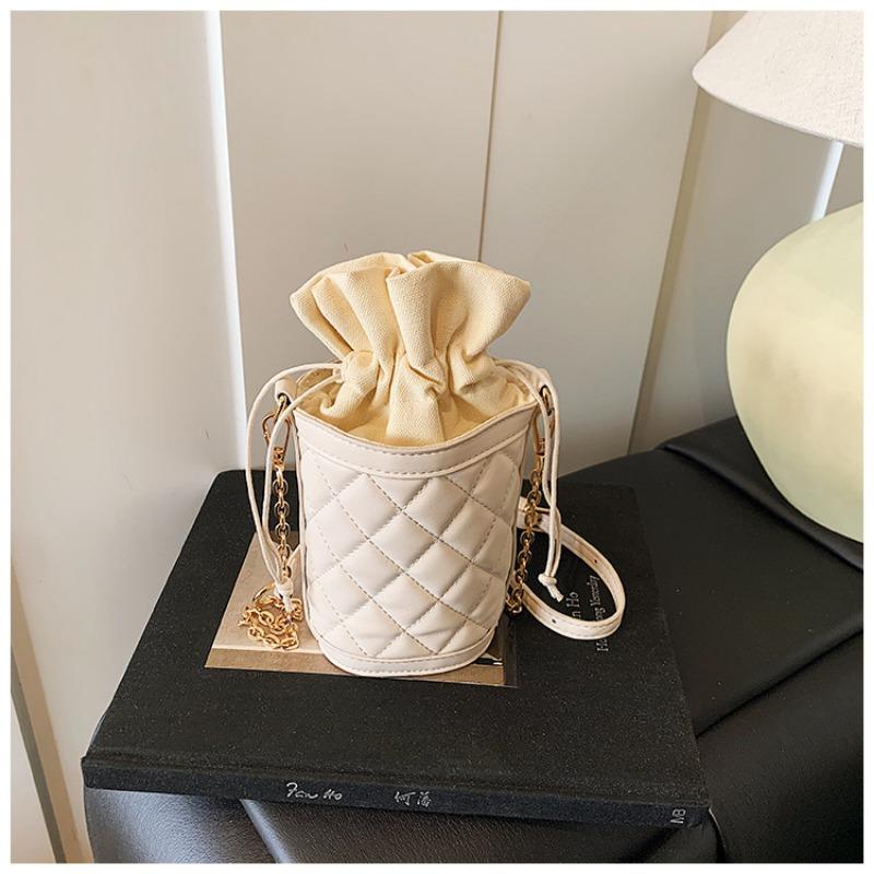 

Сумка Весна Новая Мода Сумка-ведро на кулиске Женская Нишевая Ромбовидная Наплечная Сумка Кроссбоди Женская Сумка белый