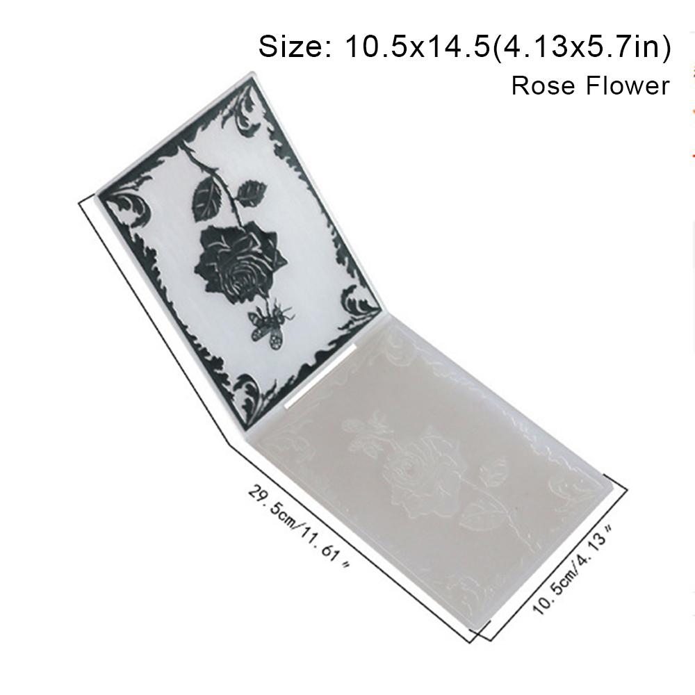 15 Styles Plastic Embossing Folder Template Molds Stamp Stencils DIY Handmade Art Craft Supplies Fondant Cake Decorating Mold