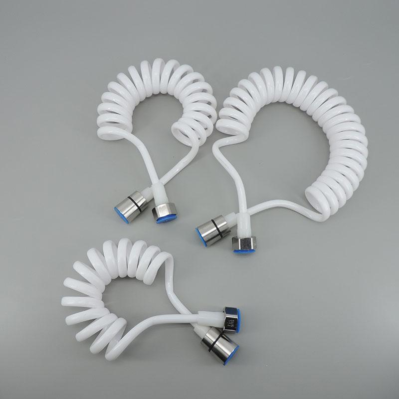 Pommeau de douche à ressort flexible blanc 304 de 1,5/3/2 m, tuyau souple en plastique, eau, WC, bidet, pulvérisateur, ligne téléphonique, salle de bains