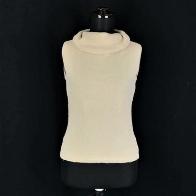 Sanyo Co. Woll Angora Rollkragen Ärmelloser Pullover 1 Damen S Beige Burberry(GEBRAUCHT)
