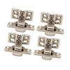4PCS Cabinet Hinge with 4 Hole Base Cold Rolled Steel Short Arm Cupboard Hinge for Kitchen Bedroom
