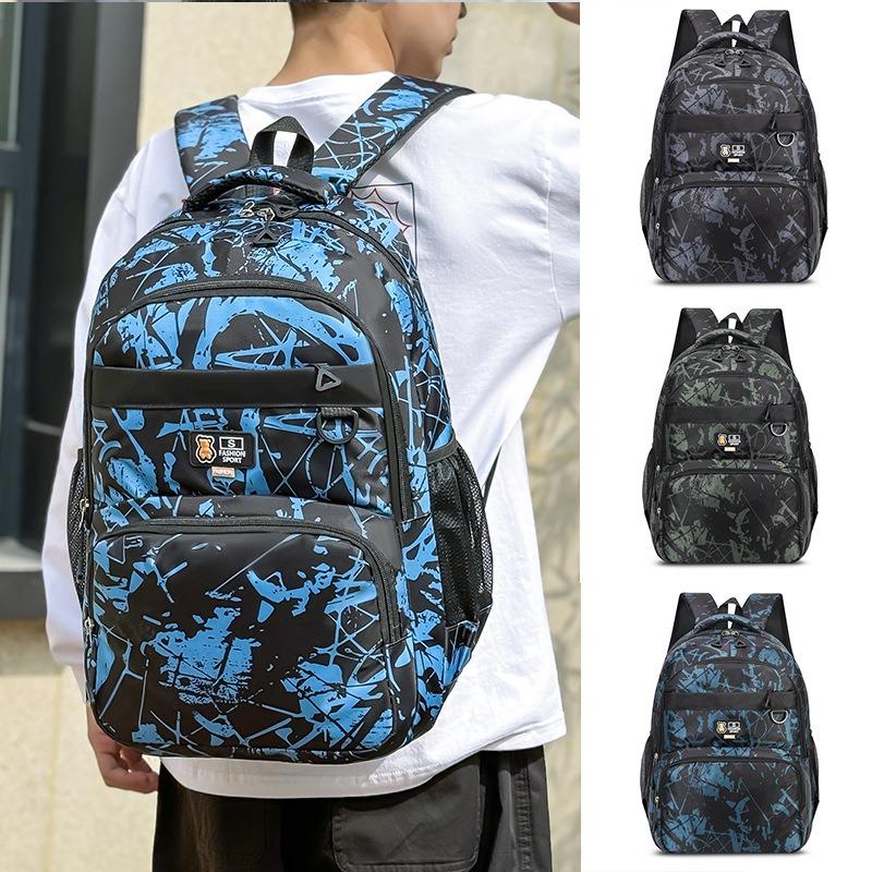 Camouflage boys' backpacks, trendy boys, middle and large children, outdoor travel, children's backpacks, junior school bags