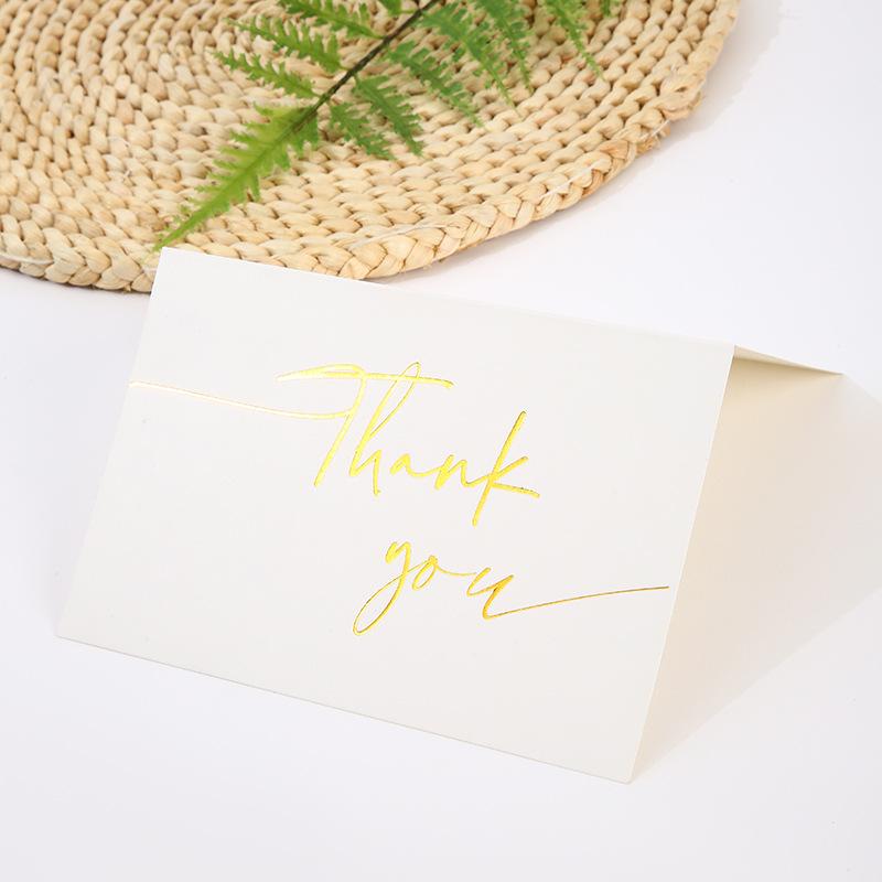 6pcs Thank You Folding Card Gift Kraft Message DIY Decoration Holiday Greeting Card Envelope Seaing Sticker Student Stationery