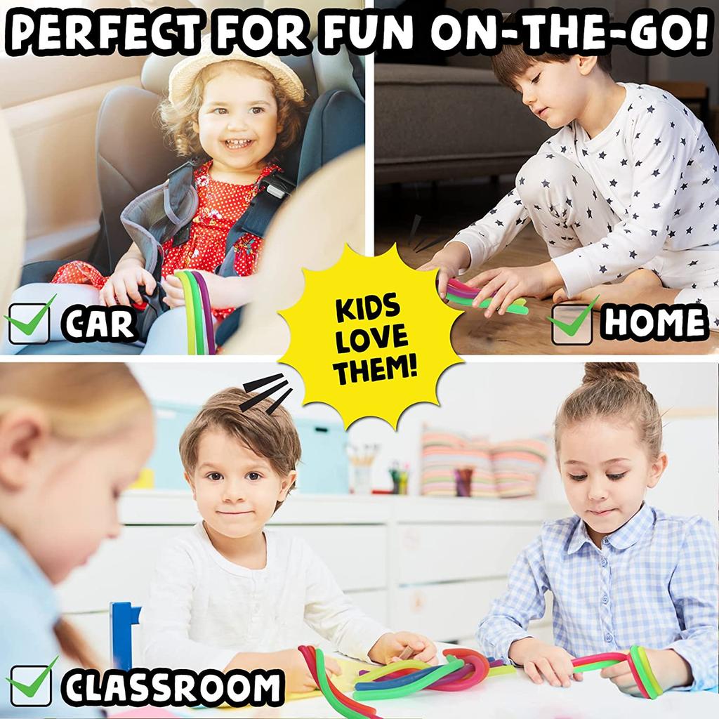 Colorful Soft Rubber Decompression Elastic Rope Toys Wholesale Children DIY Winding Pull Noodle Rope Toy Party Game Props Gifts