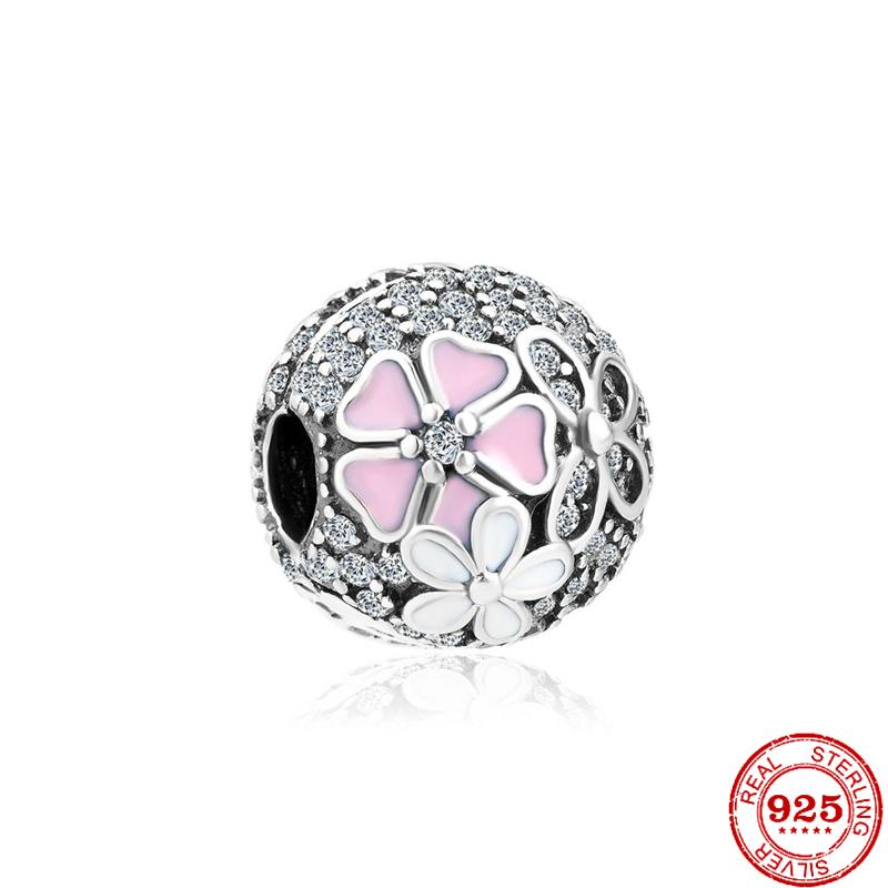 925 Silver Butterfly Four Clover Leaves Flower Charm Bead Fit Original Pendant Bracelet Necklace Jewelry Gift For Women