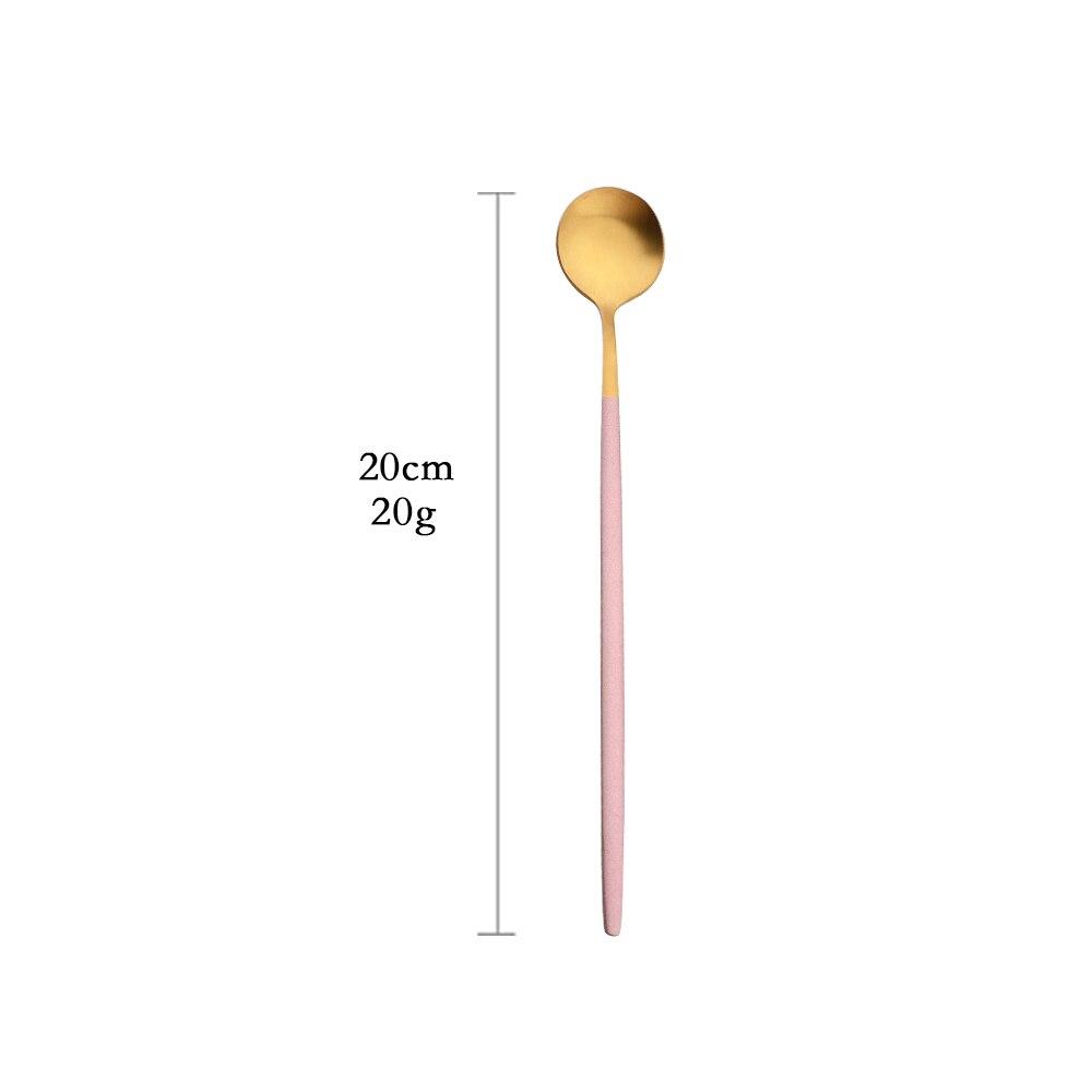 Pink Gold Stainless Steel Cutlery Set Flatware Dinner Knife Dessert Spoon Fruit Fork Dinnerware Set Matte Kitchen Tableware Set