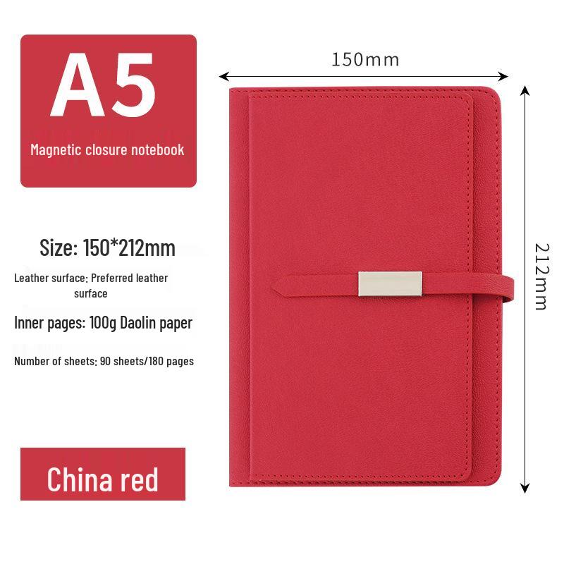 A5 Magnetic Buckle Notebook Set - Custom Logo for Business, Office, and Campus Meetings.