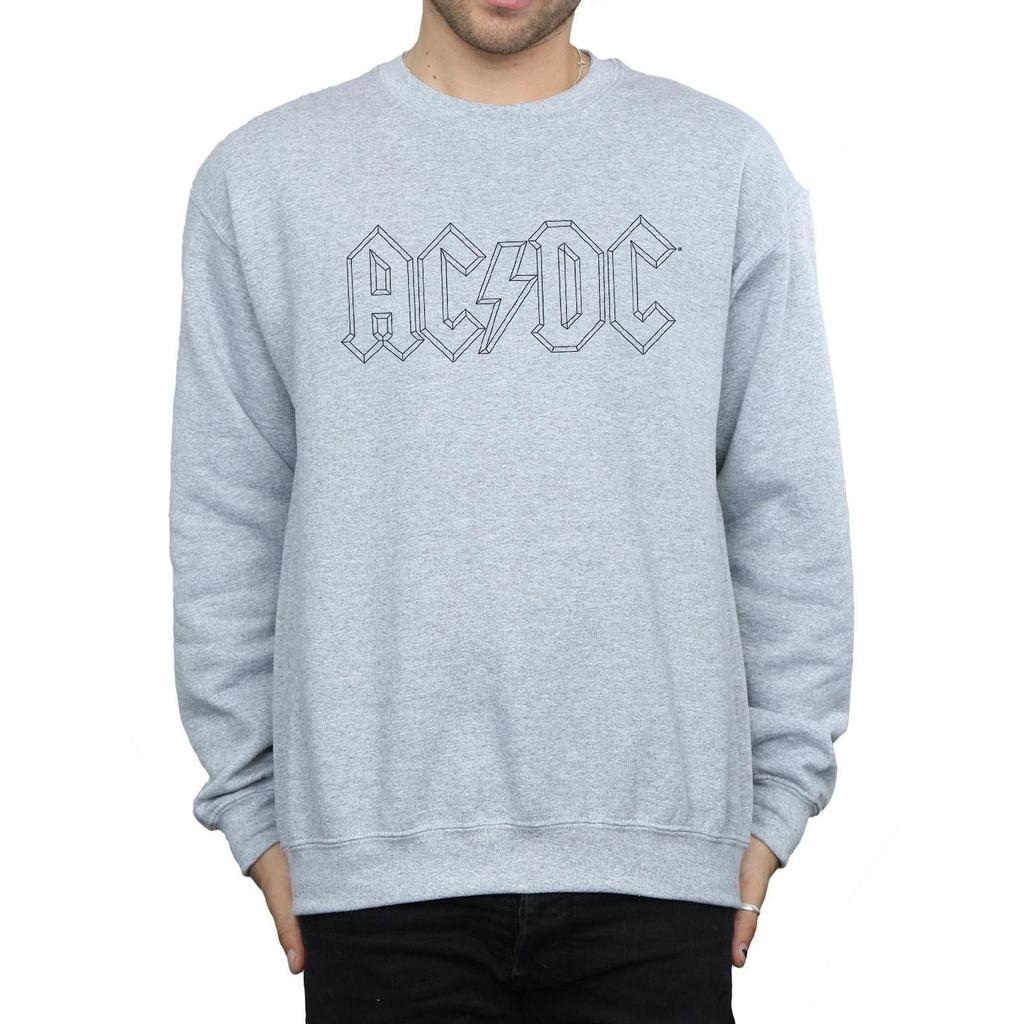 AC/DC Mens Black Outline Logo Sweatshirt