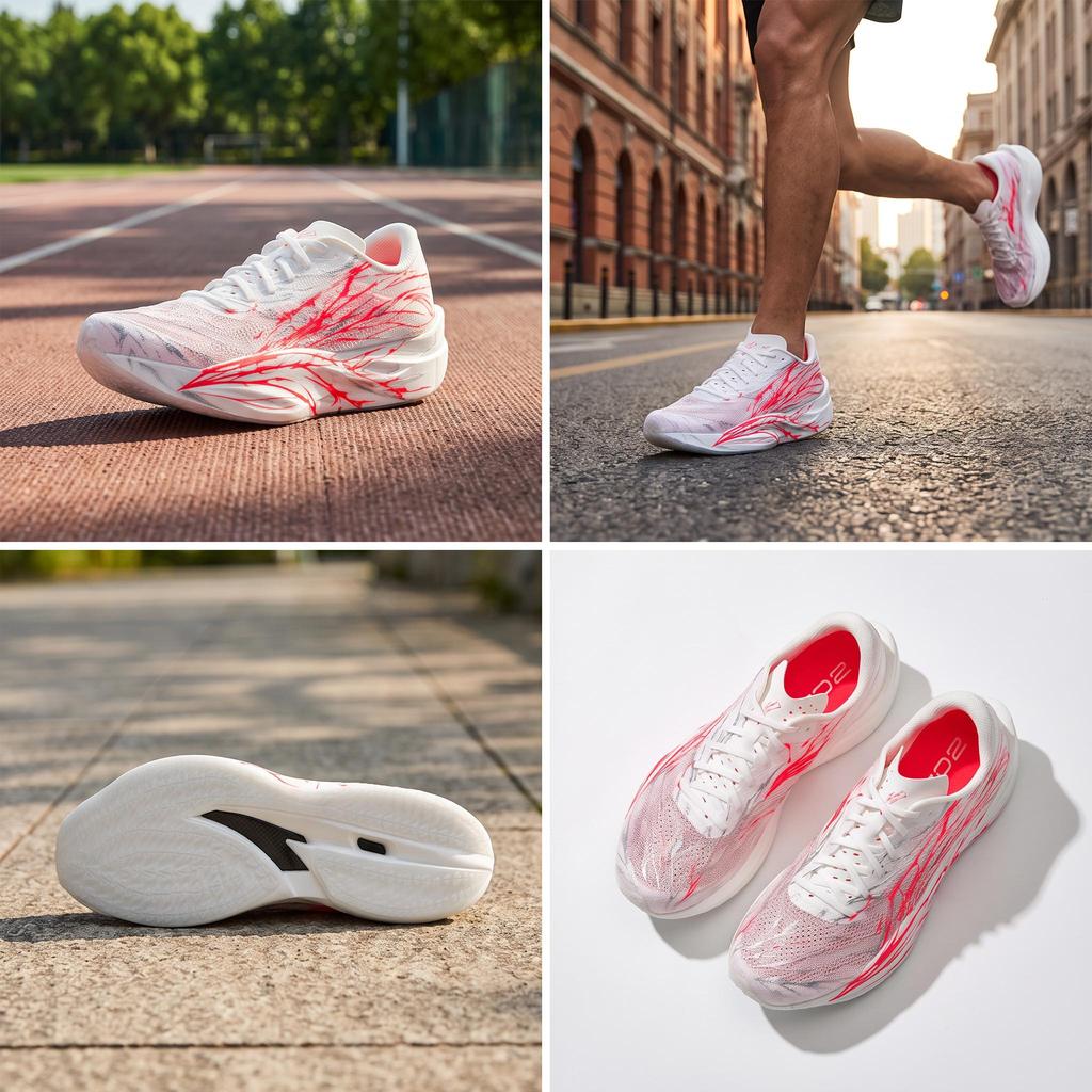 Anta C202 6.0 Heartbeat Nitrogen Technology Wettkampftraining Geschwindigkeit Stoßdämpfung Rutschfest Abriebfest Low-Top Laufschuhe 112535575R-4