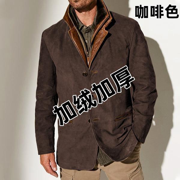 Spring And Autumn Men'S Fashion Retro Casual Tooling Splicing Contrasting Jacket