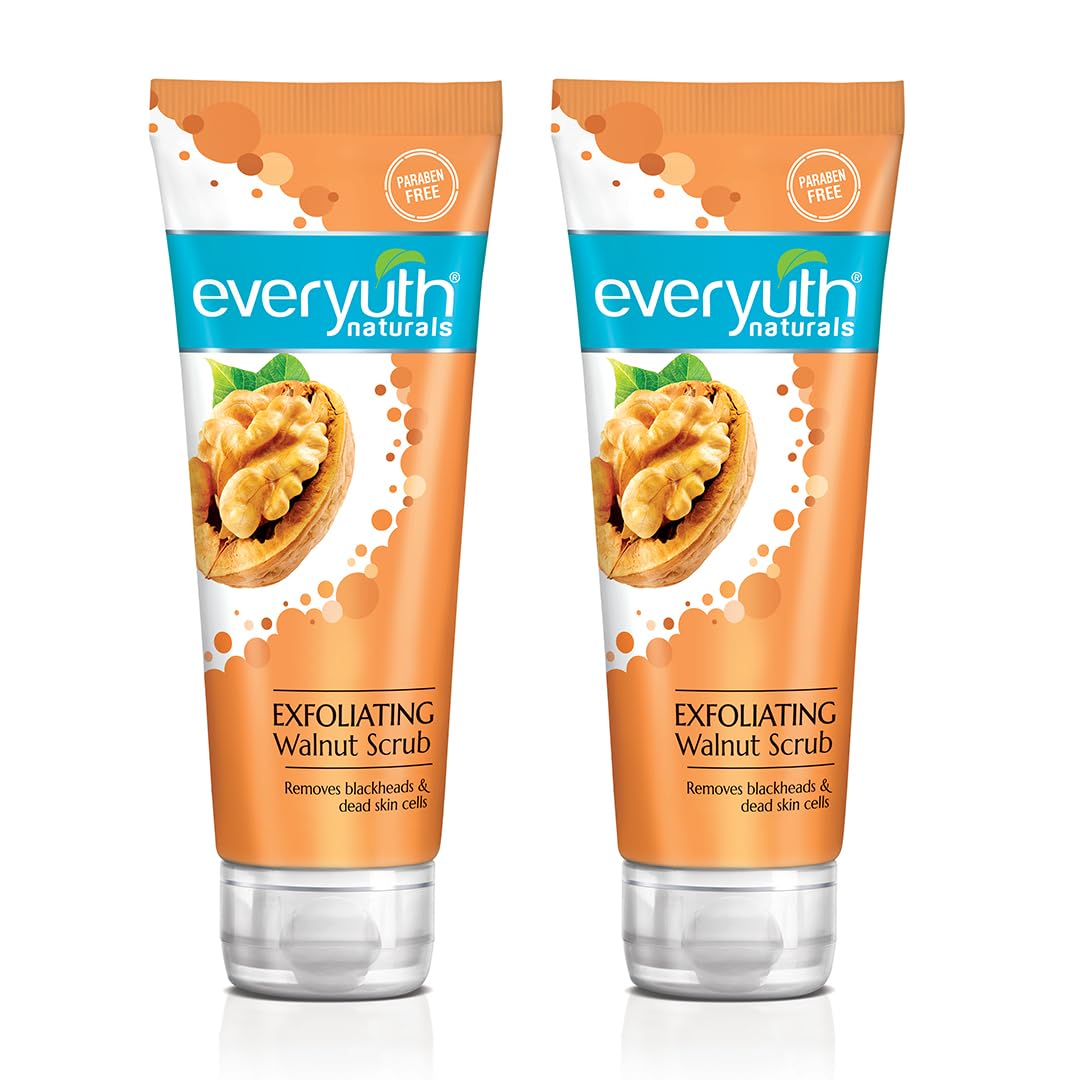

Everyuth Naturals Отшелушивающий скраб с грецким орехом Мягкий скраб для лица Упаковка из 2 штук по 100 г Для удаления черных точек и гладкой кожи