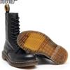 Lychee Pattern Locomotive Boots Women's Hole First Layer Short Boots Men's and Women's Leather Boots Round Head Trend