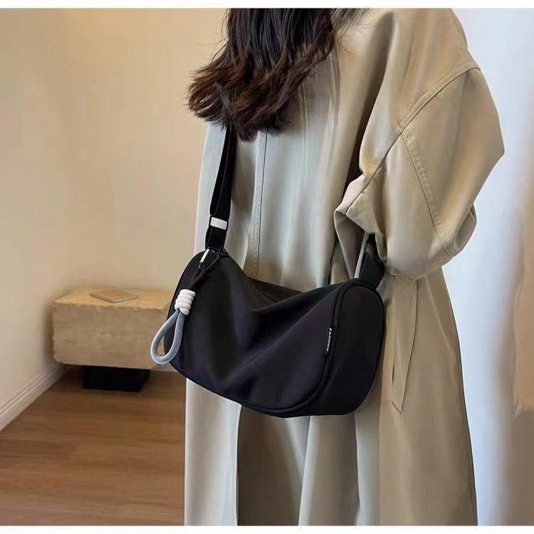 Damenmode Nylon Canvas Umhängetasche mit breitem Riemen – Vielseitig, großes Fassungsvermögen, lässiger Stil