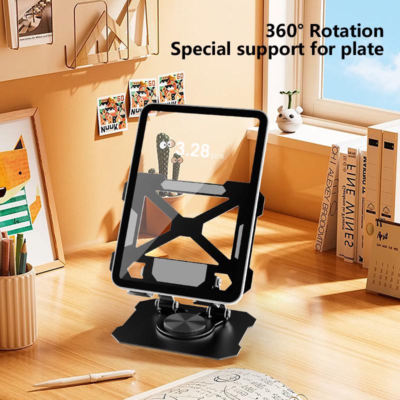 360 Degree Rotating Phone Stand Desktop All Metal Tablet Notebook Universal Support Stand Lazy Person Foldable Portable TV Stand