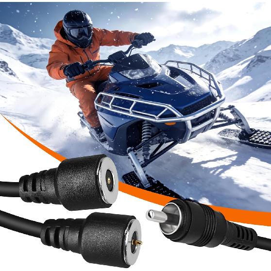 Magnetic Power Cord, Snowmobile Helmet Heated Shield Cord for Heated Most Electric Shields, Helmet, Visor Port