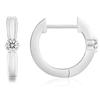 Hoop Earrings Ribbon Moissanite Earrings 15mm Ring Earrings Both Ears Hypoallergenic 14K Gold Plated Silver Earrings Single Diamond Simple Cute