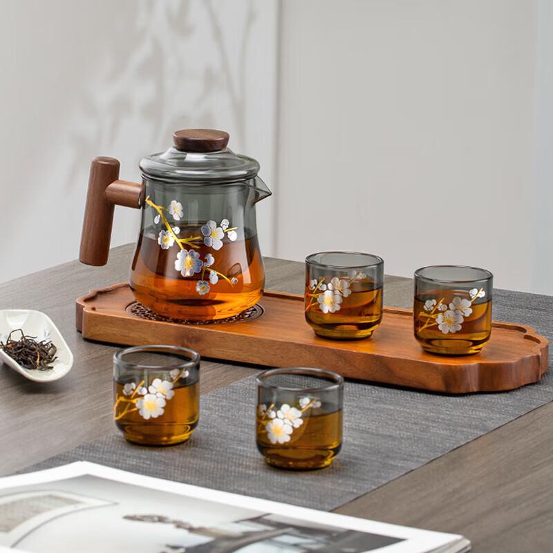 

Zisha Tea Set with Gold Inlaid Jade Design