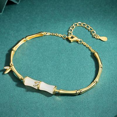Nouveau Bracelet Nœud de Bambou Style Chinois Pour Femmes Mode Couleur Dorée Bracelet en Bambou Élégant Fille Accessoires de Bijoux Quotidien