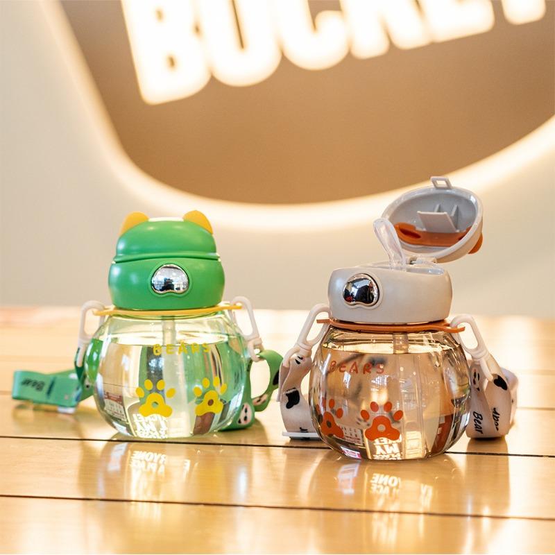 Summer New Baby Sippy Cup with Strap Portable Bear for Kindergarten and School Cute Children's Water Cup