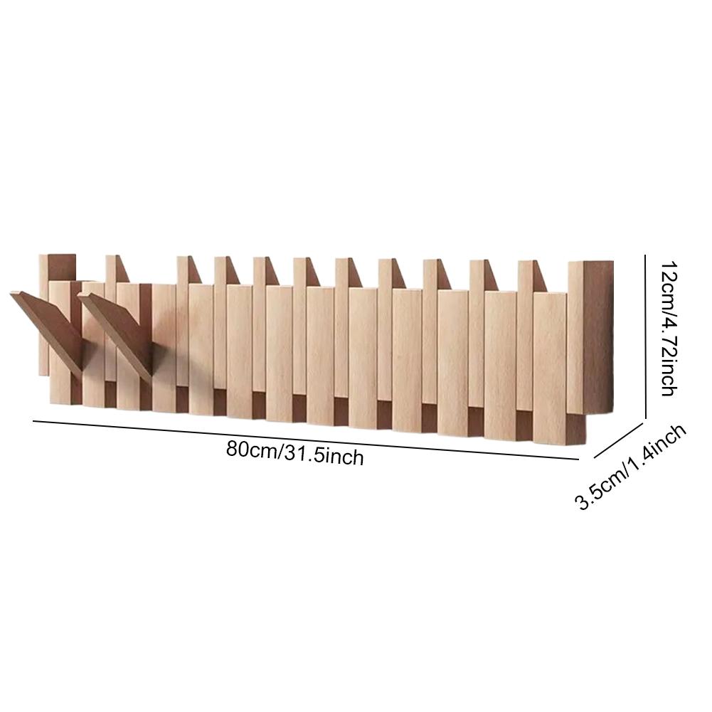Wall-Mounted Coat Rack Rail Hook with 12 Hooks Modern pace-Saving Storage Organizer Art Hook for Hanging Keys/Hats/Robe&Towels