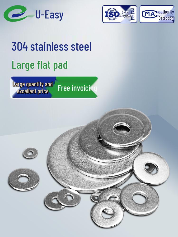 

Thickened 304 Stainless Steel Flat Washer Gasket (M1.6-M39) M14*34*2 10 pieces