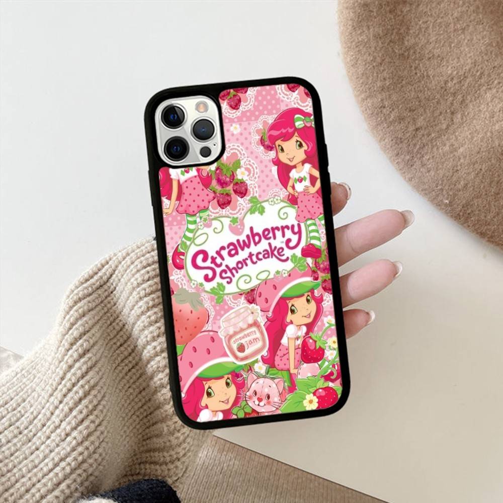 S-Strawberry Cartoon S-Shortcake Girl For IPhone 17 16 15 14 13 12 11 Pro Max Plus Mini PC+TPU Back Phone Cover