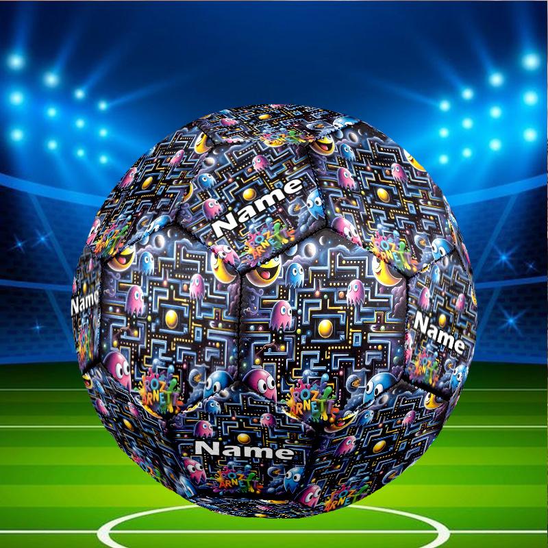 Custom Name Personalized PAC-A Print Size 5 Soccer Ball Training & Match Football, for Team, Kicking, Gift for Football Enthusiasts