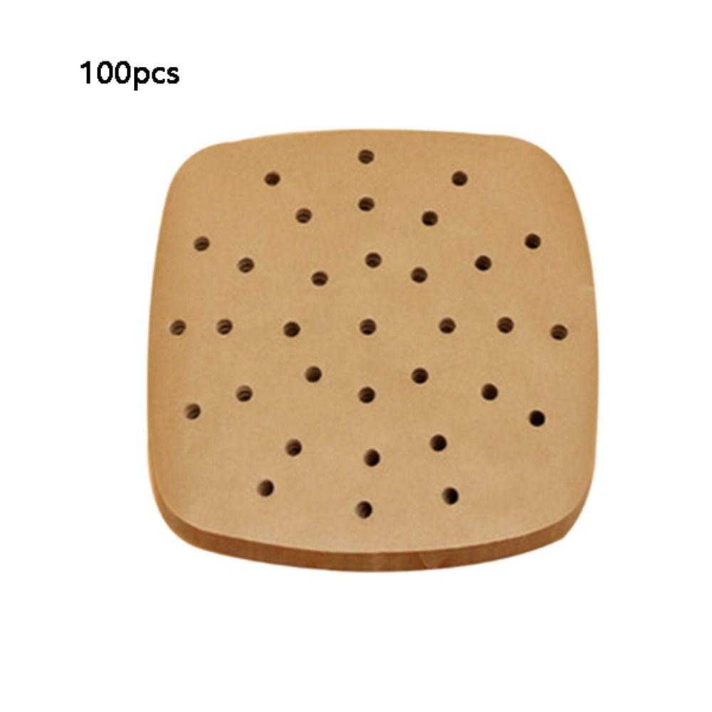 100pcs Non-Stick Air Fryer Paper Square Round Rectangular Baking Oil-proof Paper  Steamer