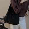 Suede mother and child tote bag, new retro high-end underarm bag, student large-capacity commuter bag