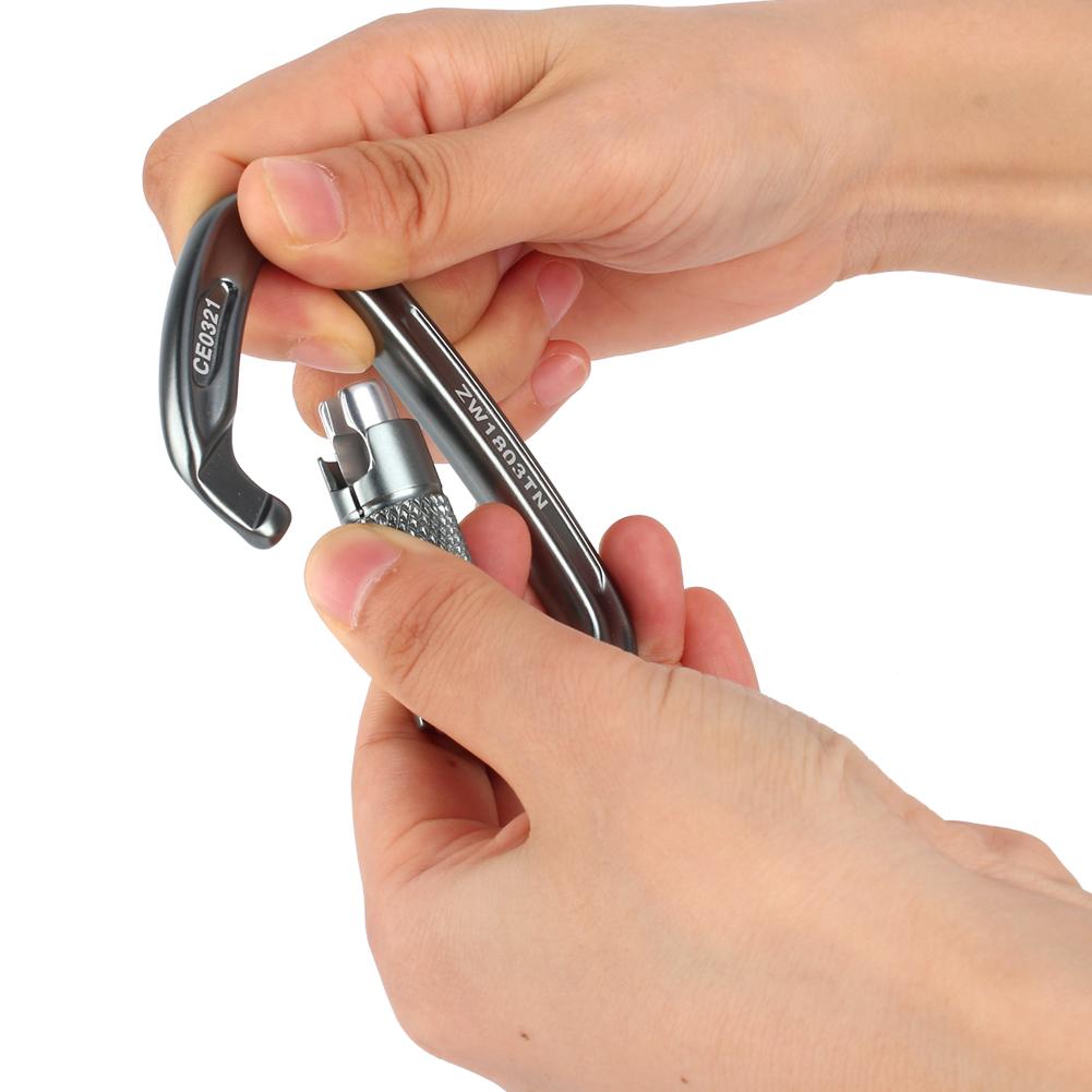 Aluminium Alloy 25KN Safety Rescue Carabiner D Buckle for Outdoor Rock Climbing