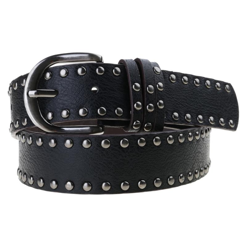 

Женские ремни с пряжкой-пином Субкультуры Уличный ремень Крутой ремень с заклепками и шипами Пояс для джинсов Украшения для талии Женский пояс 1 чёрный