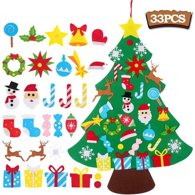 Kids DIY Felt Christmas Tree Merry Christmas Decorations For Home 2025 Christmas Ornaments Navidad Gifts Xmas Tree New Year 2025