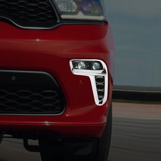 For Dodge Durango -2026 ABS Chrome Front Fog Light Lamp Cover Trim Bezels 2P