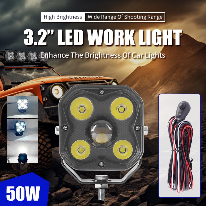 3.2 Inch Super Bright LED Spot Work Head Driving Light For Motorcycle Offroad Truck BUS ATV UTV 12V24V