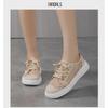 2025 Summer New Trend Lace Mesh Breathable Mesh Hollow Canvas Shoes Casual Sports Small White Shoes Board Shoes