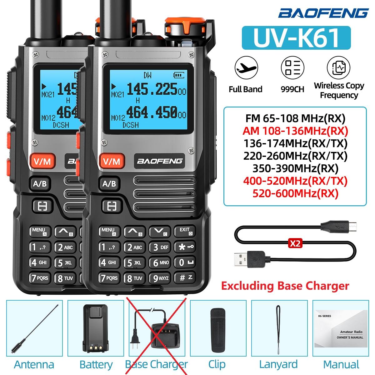 1/2 KS Baofeng UV-K61 Vysielačka Viacpásmová Bezdrôtové Kopírovanie Frekvencie 999CH Typ-C AM DTMF NOAA UV-5R UV 5RH K6 K5(8) Rádio Ham EURO