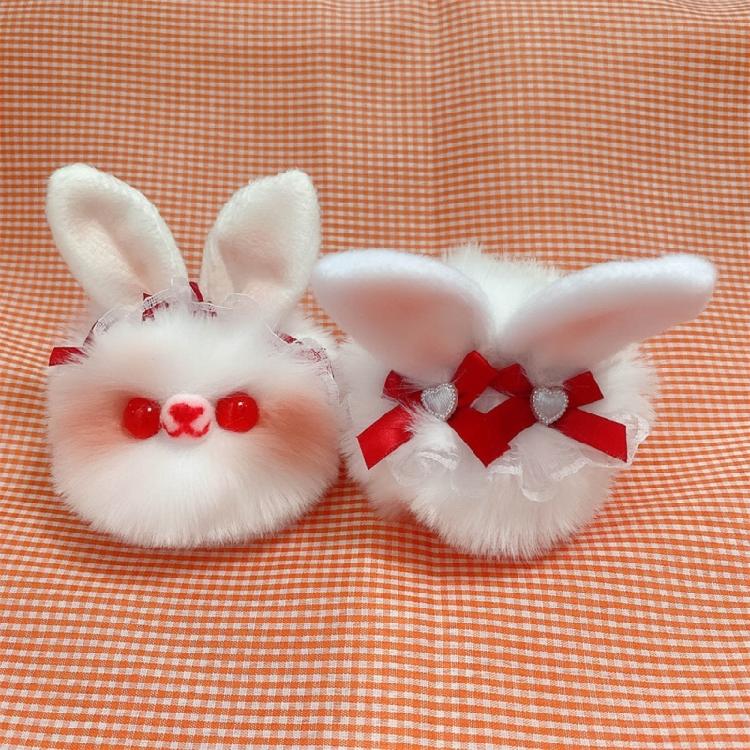 Rabbit Charm Keychains Backpack Decoration Mini Plush Animal Pendant Car Keyring