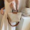 Modische strohgewebte Handtasche für Damen Umhängetasche Schultertasche Boho Strandtasche Sommer Rattan Clutch Lässiges Damen Accessoire