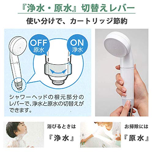 [Limited Quantity] SANEI Water Purification Switch Shower Special Pack (2 Cartridges) Shower Head, Chlorine Removal, Water Saving