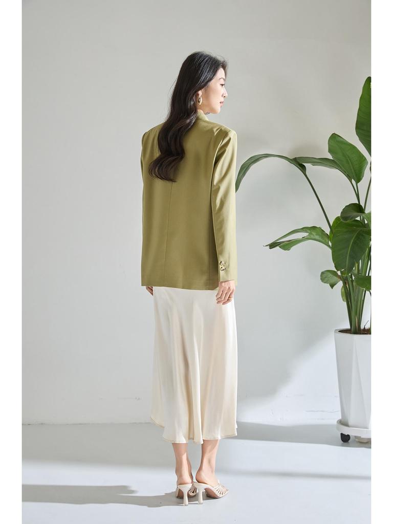 Spring-Summer Minimalist V-Neck Women's Loose Casual Suit Jacket