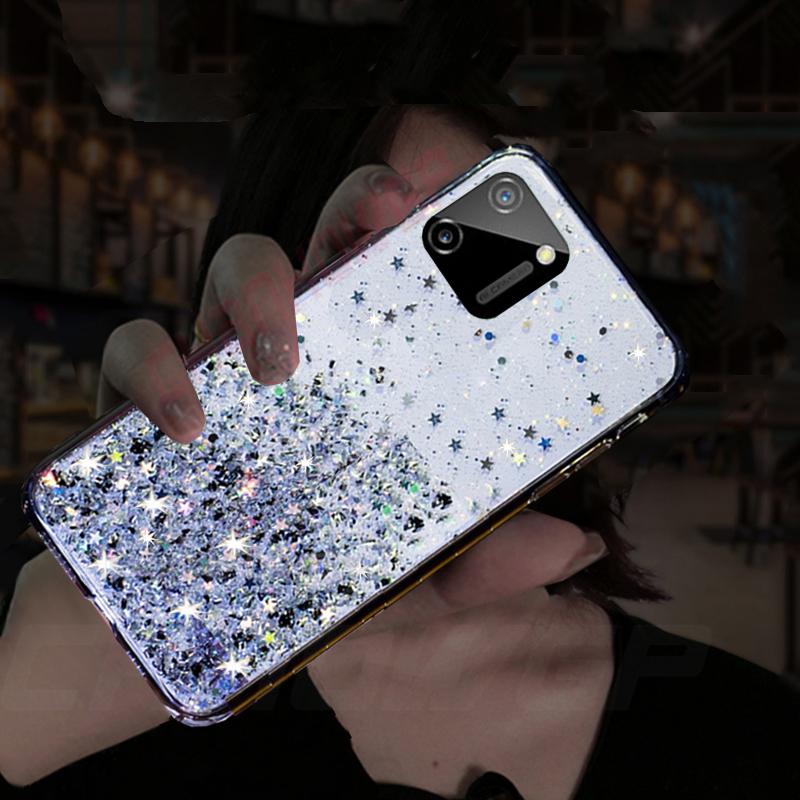 

Модные мягкие чехлы с блестками и звездами для OPPO Realme C11 C12 C15 C7 7 X7 7i 6 5 Pro X50 Reno 3 4 Pro 5G A15 A72 A73 A52 A53 A93 A72 A92, силиконовый чехол из ТПУ OPPO Realme 7