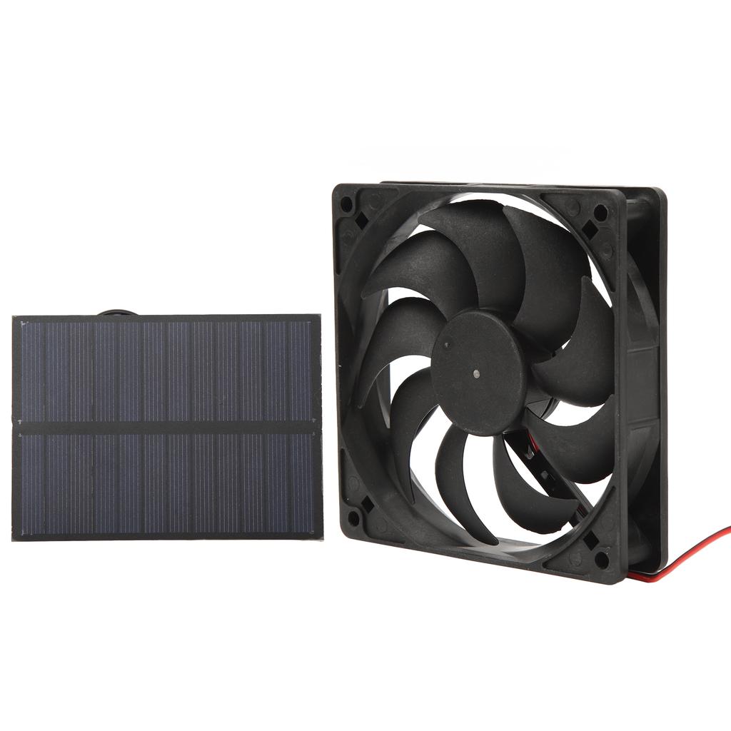 Outdoor Solar Panel Fan Kit Monocrystalline Silicon for Caravans Campers Toilets Pet Houses 12V 3W