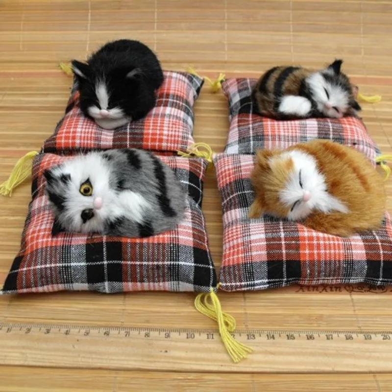 Simulation Cat Toy Ornaments Simulation Animal Flower Cloth Cushion Desktop Doll Ornaments