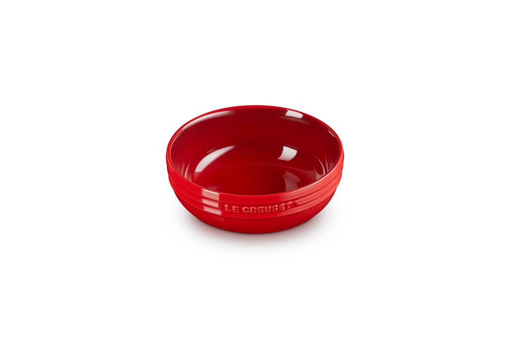 Le Creuset Deep Cherry Heat Cold Microwave Dishwasher Oven Heat Resistant Plate Japanese Dish, Plate, 13cm, Red, Resistant, Resistant, Oven, Safe,