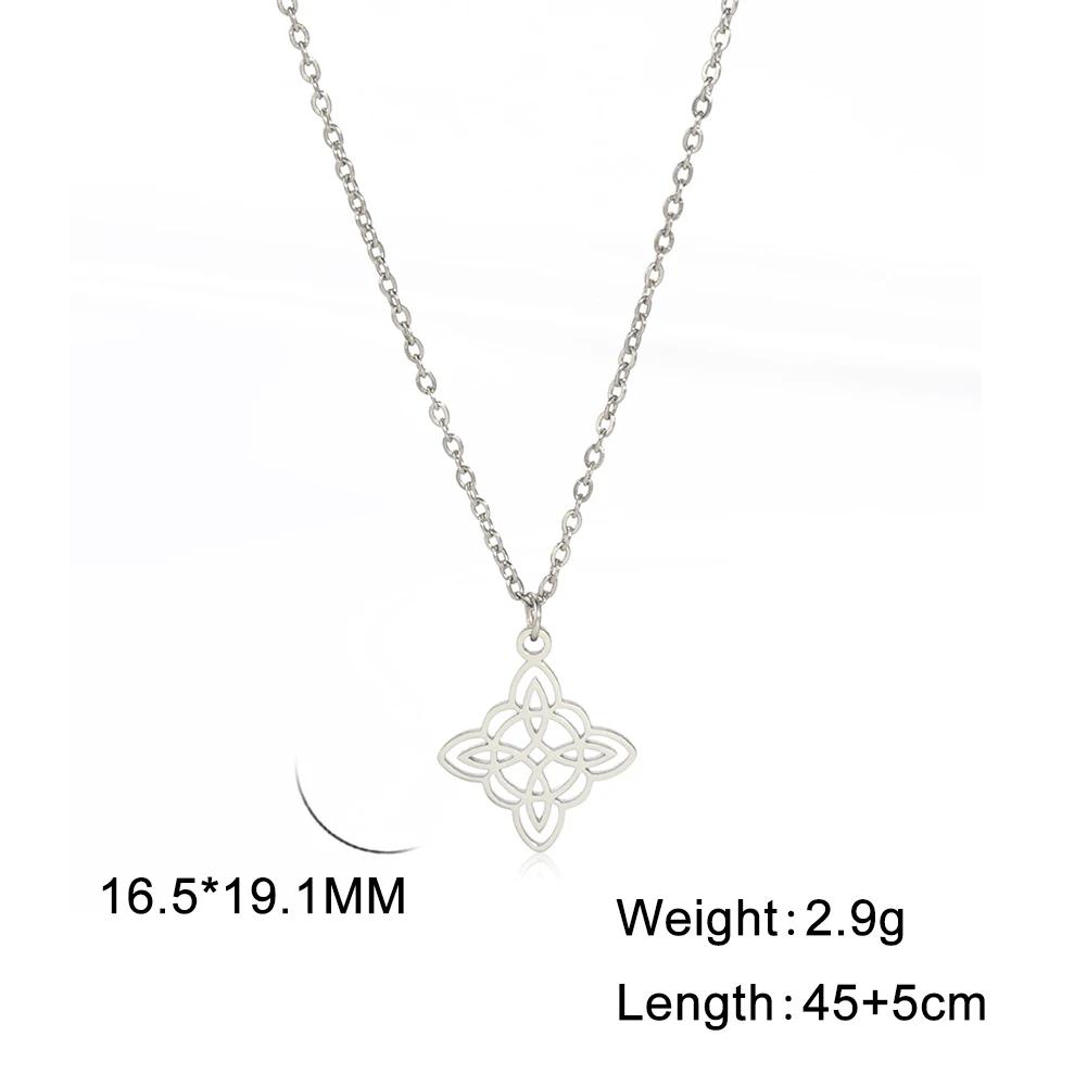 Skyrim Witch Knot Double Sided Knot Pendant Stainless Steel Geometric Necklace Women's Fashion Retro Talisman Jewelry 2026 New
