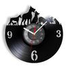 Pet Shop Dogs Wall Clock Made From Vinyl Record Vintage Puppy Home Decor Modern Black Wall Clock Gift For Dog Pet Owners