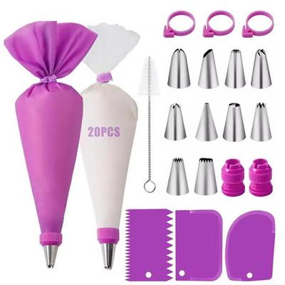 Silicone Icing Tip Set with Coupler and Piping Bag for Cake Decorating